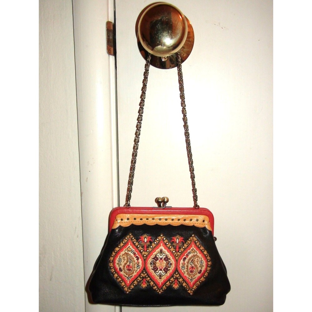 Isabella Fiore Embroidered Leather Shoulder Bag